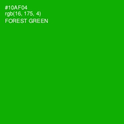 #10AF04 - Forest Green Color Image