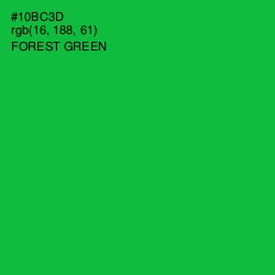 #10BC3D - Forest Green Color Image