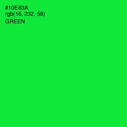 #10E83A - Green Color Image