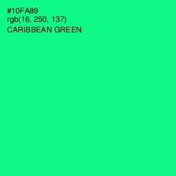 #10FA89 - Caribbean Green Color Image
