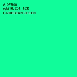 #10FB99 - Caribbean Green Color Image