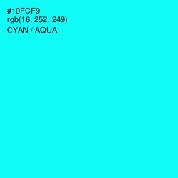 #10FCF9 - Cyan / Aqua Color Image