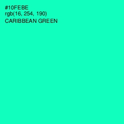 #10FEBE - Caribbean Green Color Image