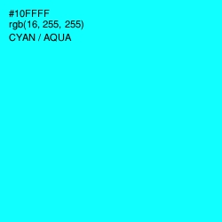 #10FFFF - Cyan / Aqua Color Image