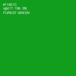 #119E1C - Forest Green Color Image