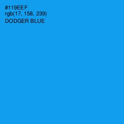 #119EEF - Dodger Blue Color Image