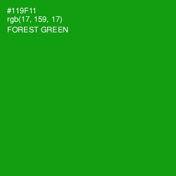 #119F11 - Forest Green Color Image