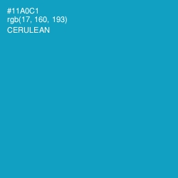 #11A0C1 - Cerulean Color Image