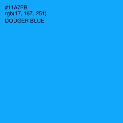 #11A7FB - Dodger Blue Color Image