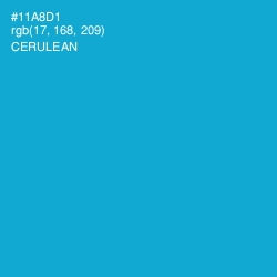 #11A8D1 - Cerulean Color Image