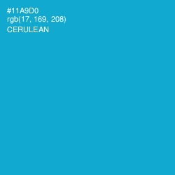 #11A9D0 - Cerulean Color Image