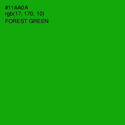 #11AA0A - Forest Green Color Image