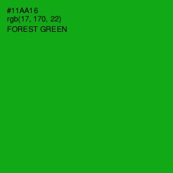 #11AA16 - Forest Green Color Image