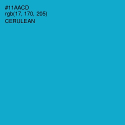 #11AACD - Cerulean Color Image