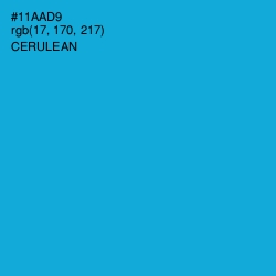 #11AAD9 - Cerulean Color Image