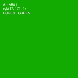 #11AB01 - Forest Green Color Image
