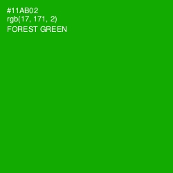 #11AB02 - Forest Green Color Image