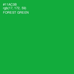 #11AC3B - Forest Green Color Image