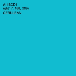 #11BCD1 - Cerulean Color Image