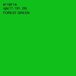 #11BF1A - Forest Green Color Image