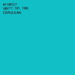 #11BFC7 - Cerulean Color Image