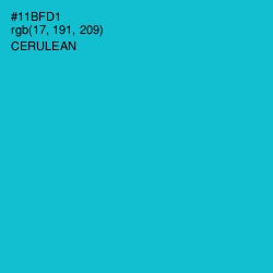 #11BFD1 - Cerulean Color Image