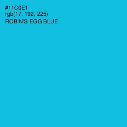 #11C0E1 - Robin's Egg Blue Color Image