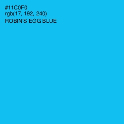 #11C0F0 - Robin's Egg Blue Color Image