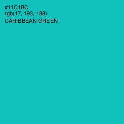 #11C1BC - Caribbean Green Color Image