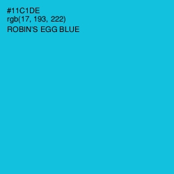 #11C1DE - Robin's Egg Blue Color Image