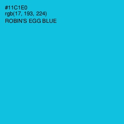 #11C1E0 - Robin's Egg Blue Color Image