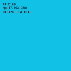 #11C1E6 - Robin's Egg Blue Color Image