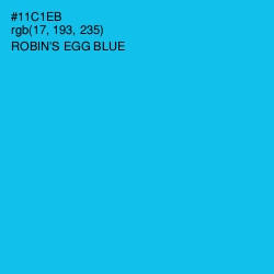 #11C1EB - Robin's Egg Blue Color Image