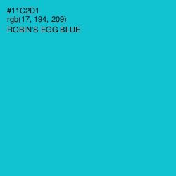 #11C2D1 - Robin's Egg Blue Color Image