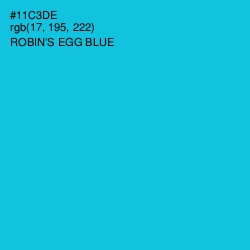 #11C3DE - Robin's Egg Blue Color Image