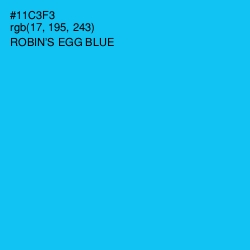 #11C3F3 - Robin's Egg Blue Color Image