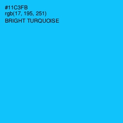 #11C3FB - Bright Turquoise Color Image