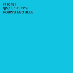 #11C4E1 - Robin's Egg Blue Color Image