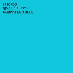 #11C7DD - Robin's Egg Blue Color Image