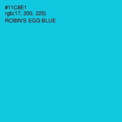 #11C8E1 - Robin's Egg Blue Color Image