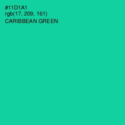 #11D1A1 - Caribbean Green Color Image