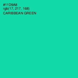 #11D9A8 - Caribbean Green Color Image