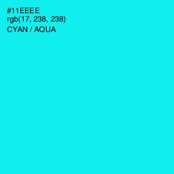 #11EEEE - Cyan / Aqua Color Image
