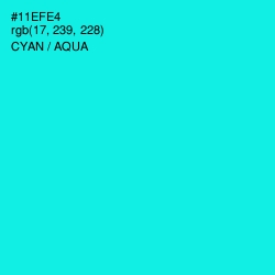 #11EFE4 - Cyan / Aqua Color Image