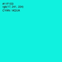 #11F1E0 - Cyan / Aqua Color Image