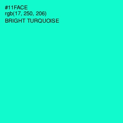 #11FACE - Bright Turquoise Color Image