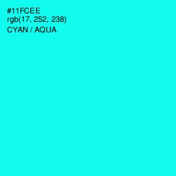 #11FCEE - Cyan / Aqua Color Image