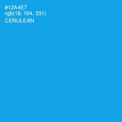 #12A4E7 - Cerulean Color Image