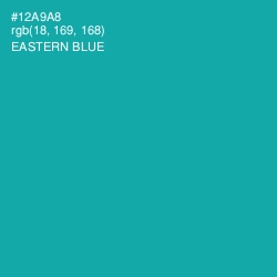 #12A9A8 - Eastern Blue Color Image