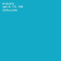 #12AAC6 - Cerulean Color Image